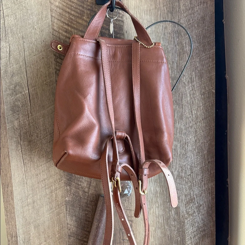 Coach Tan Leather Backpack - Picture 2 of 10